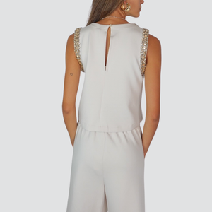 Tensione in top con applicazioni 80% cotone Art 37324