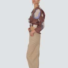 Carica l&#39;immagine nel visualizzatore di Gallery, Vicolo pantalone barrel tela leggera 97% cotone Art TD2111
