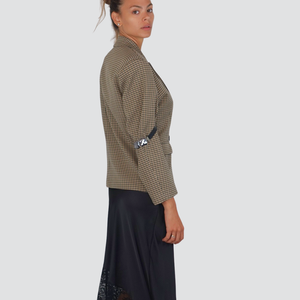 Haveone giacca over foderata accessorio pietra gomito 35% viscosa Art JMA-P064