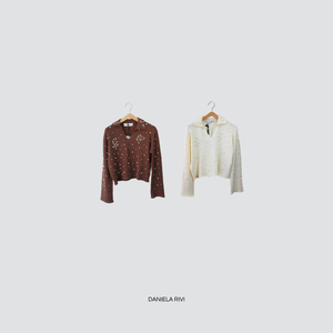 Haveone polo con perle 50% viscosa Art MNC-P054