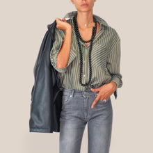 Carica l'immagine nel visualizzatore di Gallery, Haveone camicia olio over riga sottile 30% viscosa Art CGE-R038
