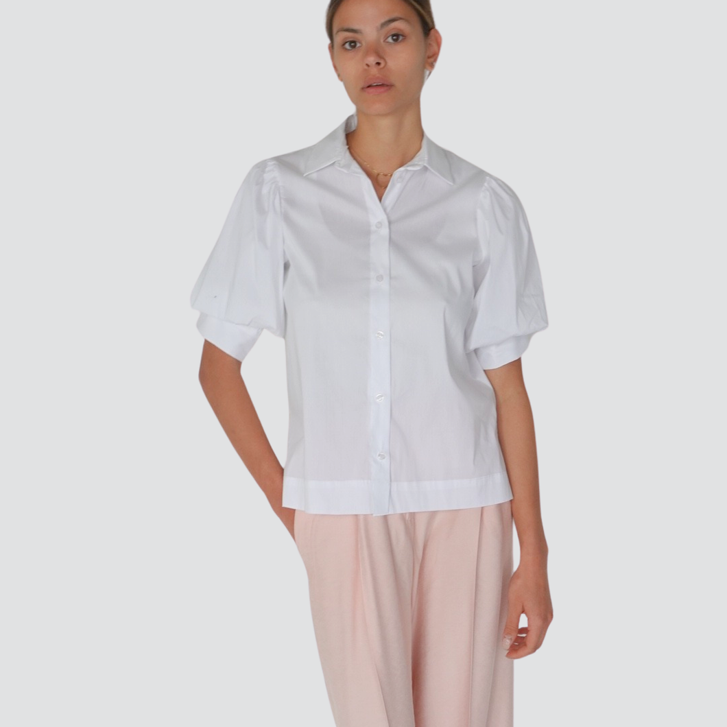 Haveone camicia manica palloncino spacchetto laterale 79% cotone Art CMA-N164