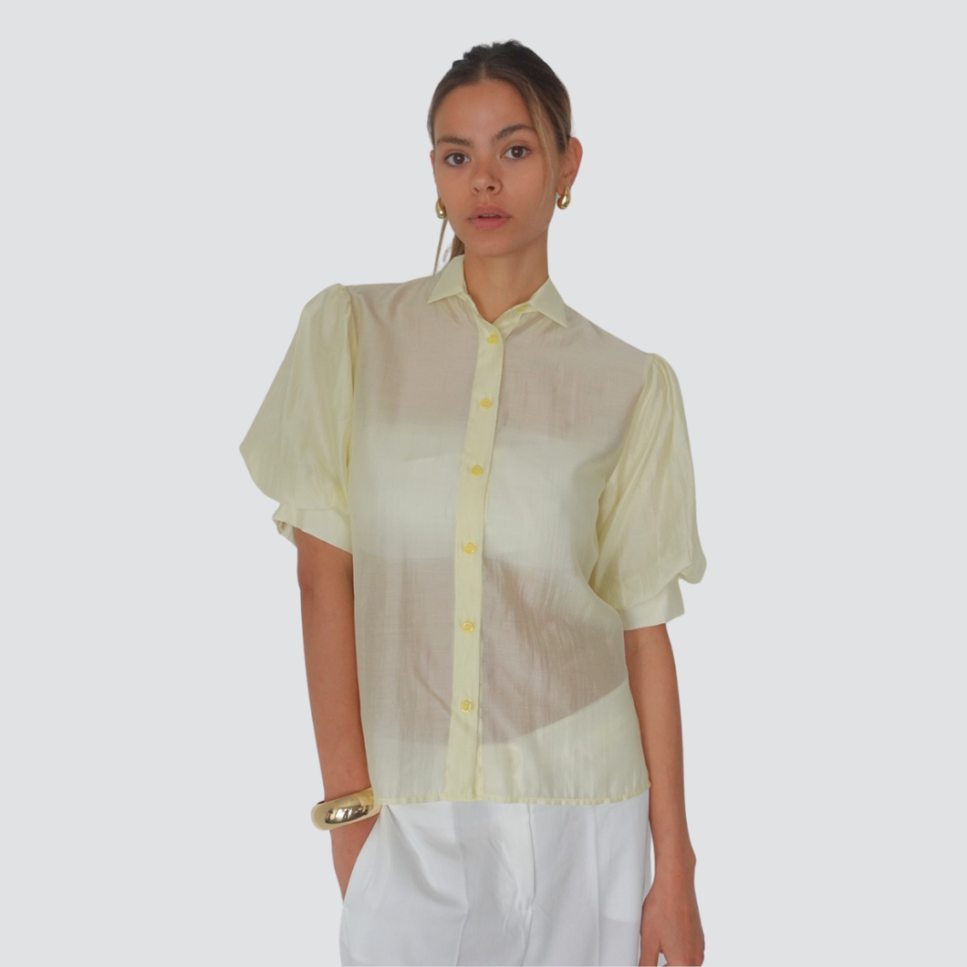 Vicolo camicia manica corta a palloncino Art 85% lyocell Art TD1967