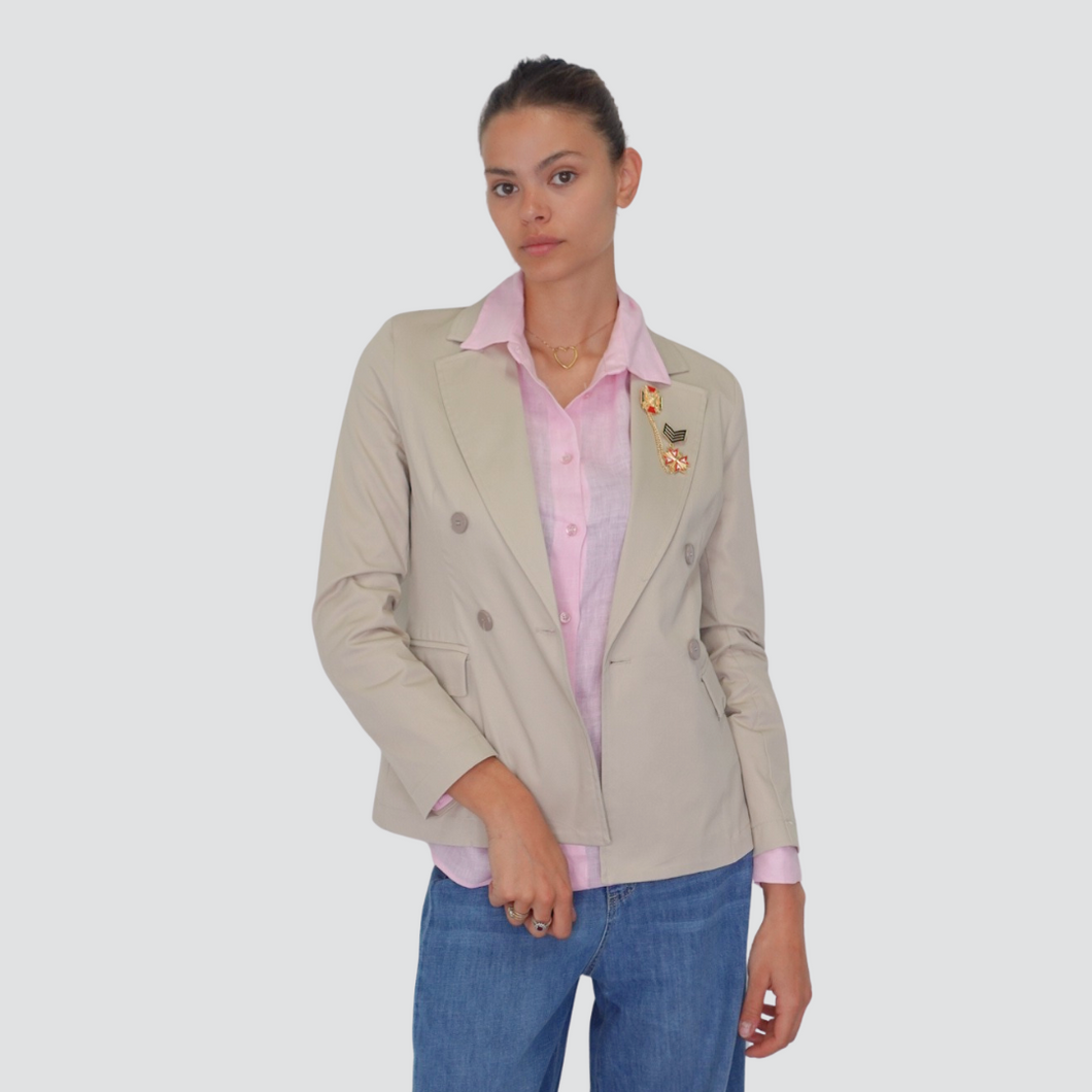 Vicolo blazer doppio petto sfoderato con spille 97% cotone Art TD1807