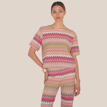 Carica l'immagine nel visualizzatore di Gallery, Vicolo maglia zig zag filo lurex 49% cotone Art TAB2442
