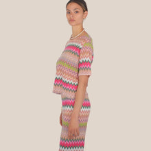 Carica l'immagine nel visualizzatore di Gallery, Vicolo maglia zig zag filo lurex 49% cotone Art TAB2442
