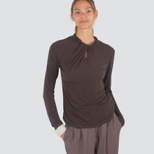 Carica l&#39;immagine nel visualizzatore di Gallery, Dixie blusa collo annodato misto cashmere Art T262Y021
