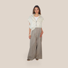 Carica l'immagine nel visualizzatore di Gallery, Vicolo pantalone palazzo gessato elastico vita 100% cotone Art TAB1980
