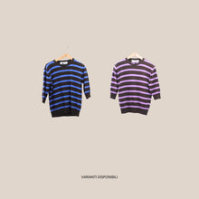Carica l'immagine nel visualizzatore di Gallery, Haveone maglia manica 3/4 rigata 35% viscosa 30% cotone 5% cashmere Art MHO-R151
