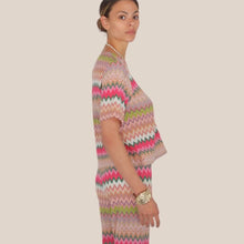 Carica l'immagine nel visualizzatore di Gallery, Vicolo maglia zig zag filo lurex 49% cotone Art TAB2442
