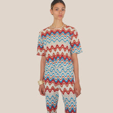 Carica l'immagine nel visualizzatore di Gallery, Vicolo maglia zig zag filo lurex 40% cotone 17% viscosa Art TAB2459
