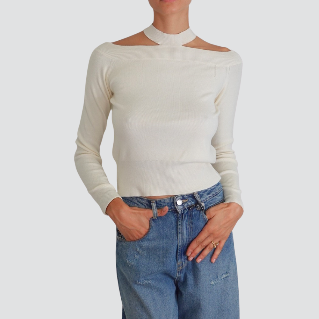 Susy mix maglia cut out 88% viscosa Art 5340