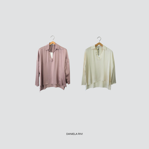 Philia Loft blusa polo spacchetti laterali 100% viscosa Art W01G0051