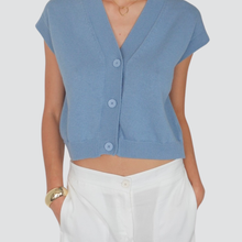 Carica l&#39;immagine nel visualizzatore di Gallery, Vicolo cardigan smanicato over 50% cotone Art 77093D

