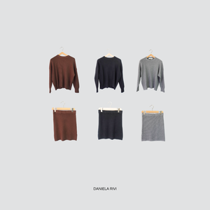 Haveone completo maglia più mini gonna 50% viscosa Art HNC-P005