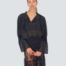 Carica l&#39;immagine nel visualizzatore di Gallery, Haveone camicia con patch in pizzo colletto ciniglia 85% lyocell Art CMA-P091
