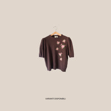 Carica l'immagine nel visualizzatore di Gallery, Vicolo maglia manica corta con ricamo 40% viscosa 25% lana5% cashmere Art 7AC7110
