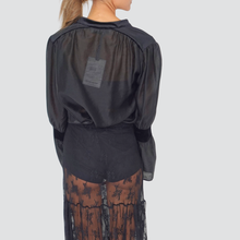 Carica l&#39;immagine nel visualizzatore di Gallery, Haveone camicia con patch in pizzo colletto ciniglia 85% lyocell Art CMA-P091
