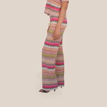 Carica l'immagine nel visualizzatore di Gallery, Vicolo pantalone palazzo zig zag elastico vita 49% cotone Art TAB2441
