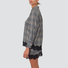 Carica l&#39;immagine nel visualizzatore di Gallery, Haveone camicia scozzese con pizzo 35% viscosa Art CMA-P088
