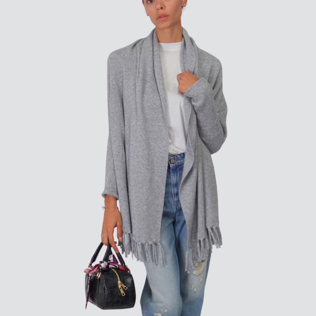 Vicolo cardigan con frange 40% viscosa 25% lana 5% cashmere Art 22139F