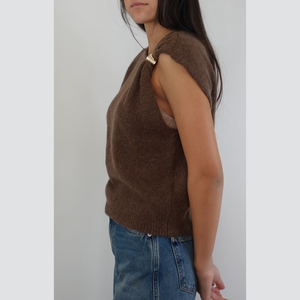 Vicolo gilet over con anello 30% lana 20% alpaca Art 55125F