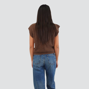 Vicolo gilet over con anello 30% lana 20% alpaca Art 55125F