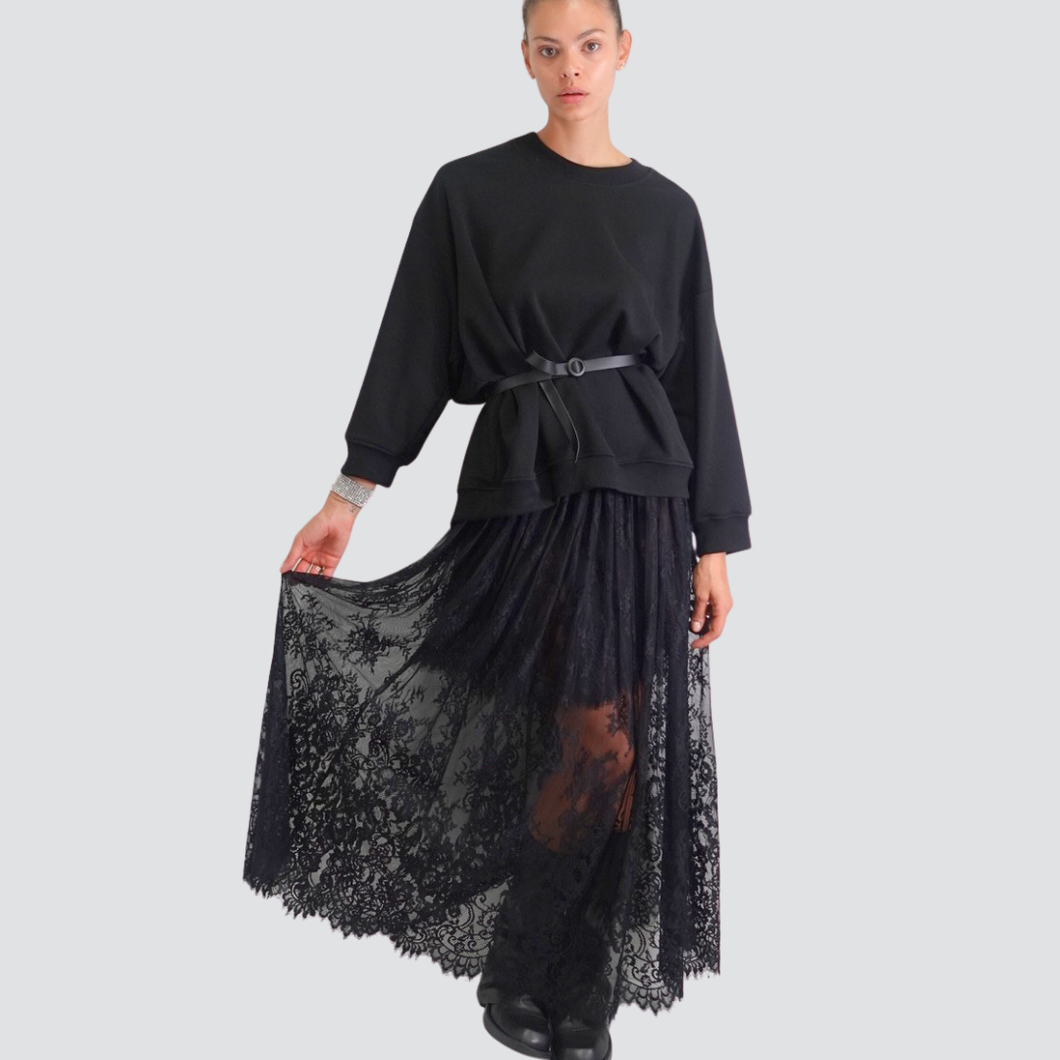 Vicolo gonna lunga pizzo elastico vita Art TF0573