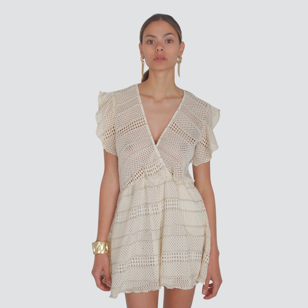 Haveone tuta corta incrociata filo lurex Art YMA-N013