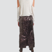 Carica l'immagine nel visualizzatore di Gallery, Haveone gonna longuette paillettes con zip Art GMA-P172

