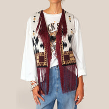 Carica l'immagine nel visualizzatore di Gallery, Vicolo gilet con alamaro e frange misto lana Art 7AC7215
