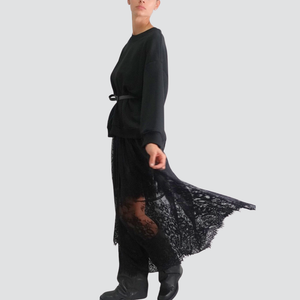 Vicolo gonna lunga pizzo elastico vita Art TF0573