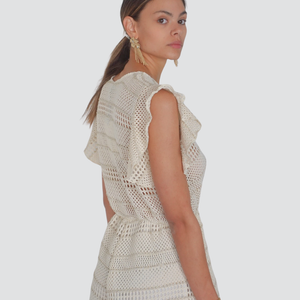 Haveone tuta corta incrociata filo lurex Art YMA-N013