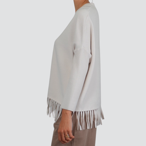 Vicolo maglia over scollo V frange fondo 50% viscosa Art 44053F
