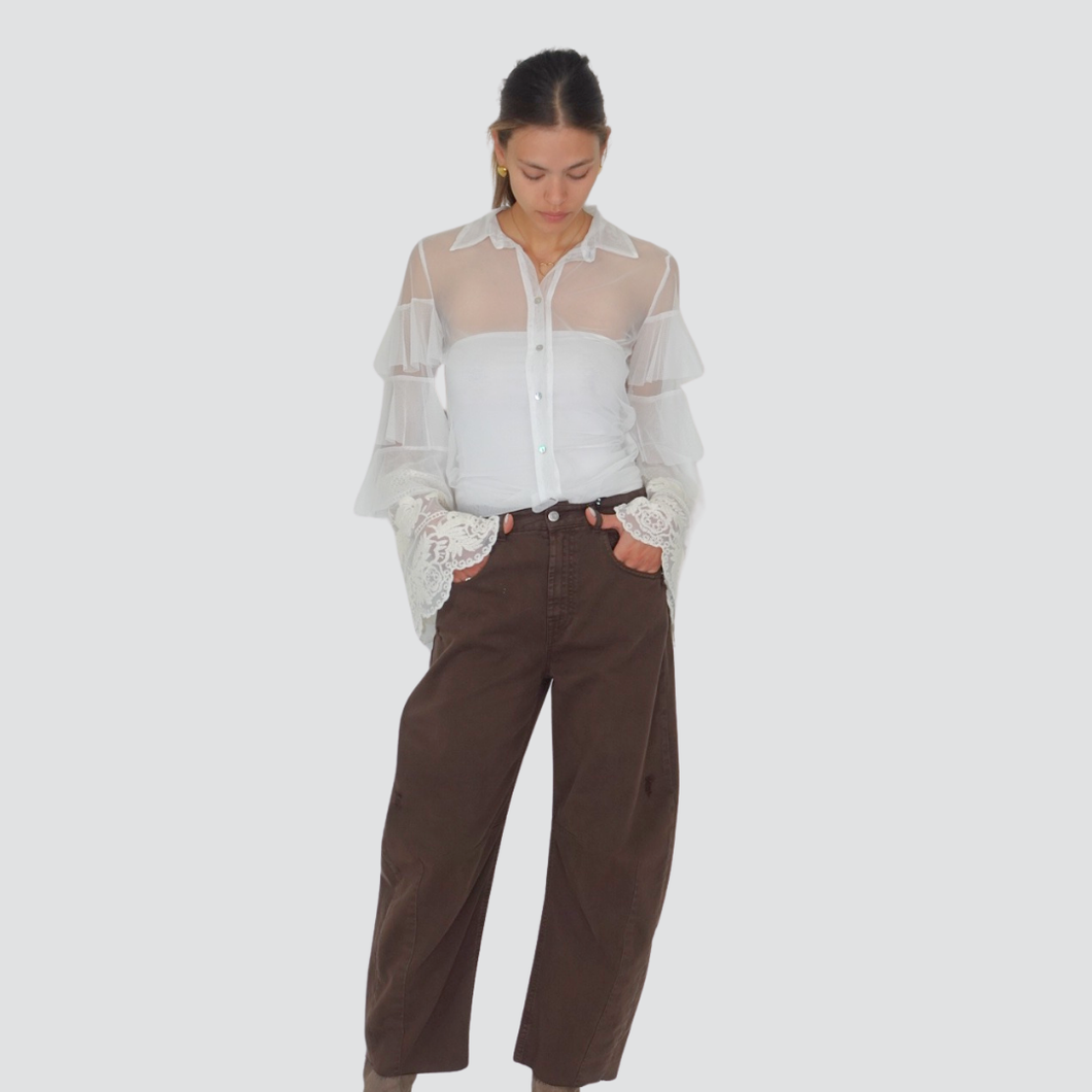 Haveone pantalone Barbara con rotture 100% cotone Art PFA-N054