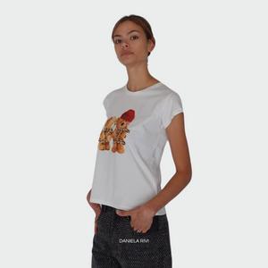 Vicolo t-shirt scritta love maculata due orsetti 100% cotone Art RS0244