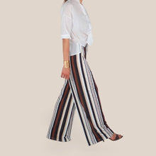 Carica l'immagine nel visualizzatore di Gallery, Vicolo pantalone palazzo rigato elastico vita Art TAB2647
