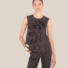Carica l'immagine nel visualizzatore di Gallery, Vicolo camicia rouches 100% cotone Art TAB2399 ( pantalone Art TAB2400 )
