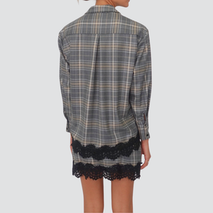 Haveone camicia scozzese con pizzo 35% viscosa Art CMA-P088