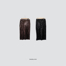 Carica l'immagine nel visualizzatore di Gallery, Haveone gonna longuette paillettes con zip Art GMA-P172
