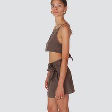 Carica l&#39;immagine nel visualizzatore di Gallery, Vicolo completo crop top più mini gonna pareo 100% lino Art TD3207
