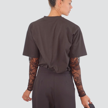 Carica l&#39;immagine nel visualizzatore di Gallery, Vicolo t-shirt over manica pizzo 100% cotone Art UF0062
