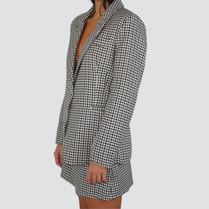 Haveone giacca over pied de poule fodera maculata 33% viscosa Art JFW-P097