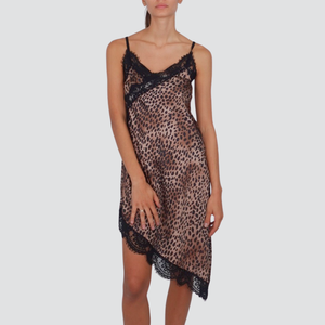 Haveone abito sottoveste satin maculato con pizzo Art AMA-P045