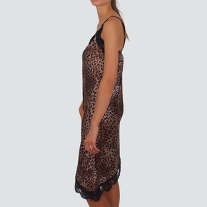 Haveone abito sottoveste satin maculato con pizzo Art AMA-P045