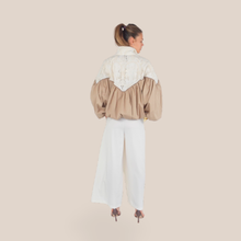 Carica l'immagine nel visualizzatore di Gallery, Haveone pantalone palazzo pinces elastico retro con cintura Art PVE-Q189
