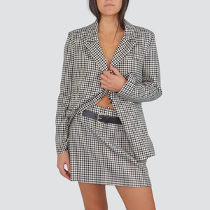 Haveone mini gonna pied de poule con cintura 33% viscosa Art GFW-P054