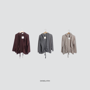 Vicolo cardigan coulisse con cappuccio 52% viscosa Art 22148F