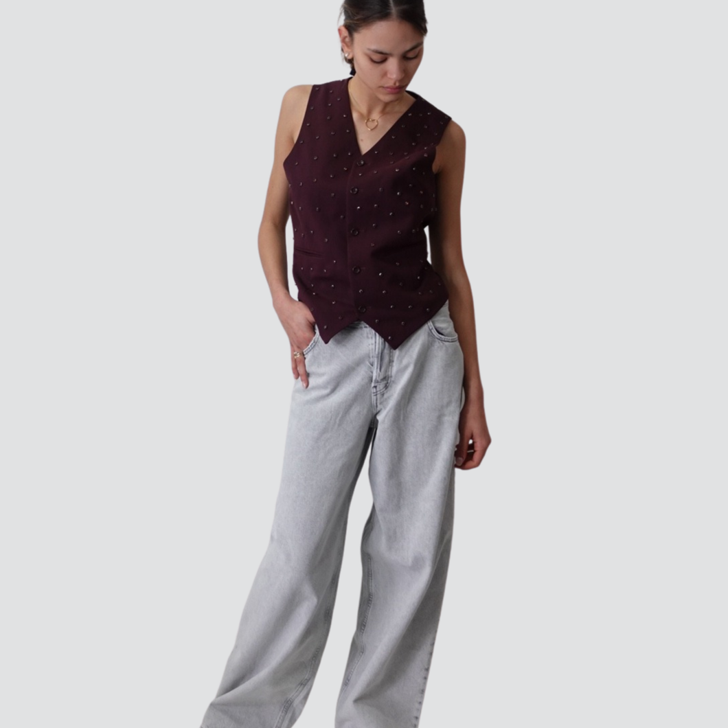 Vicolo gilet over con applicazione Art RD0095