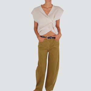 Haveone pantalone barrel con cintura 98% cotone Art PFW-P125